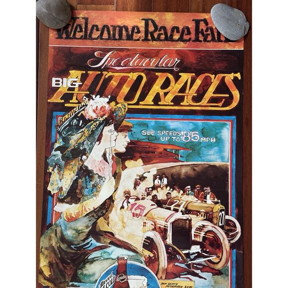 VTG Falstaff Beer Welcome Race Fans Poster St Louis Antique Auto Car READ - Picture 9 of 16
